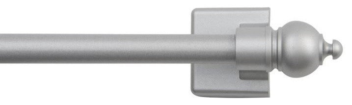 Kenney™ KN40343 Petite Cafe Magnetic Curtain Rod, Satin Silver, 16" - 28"
