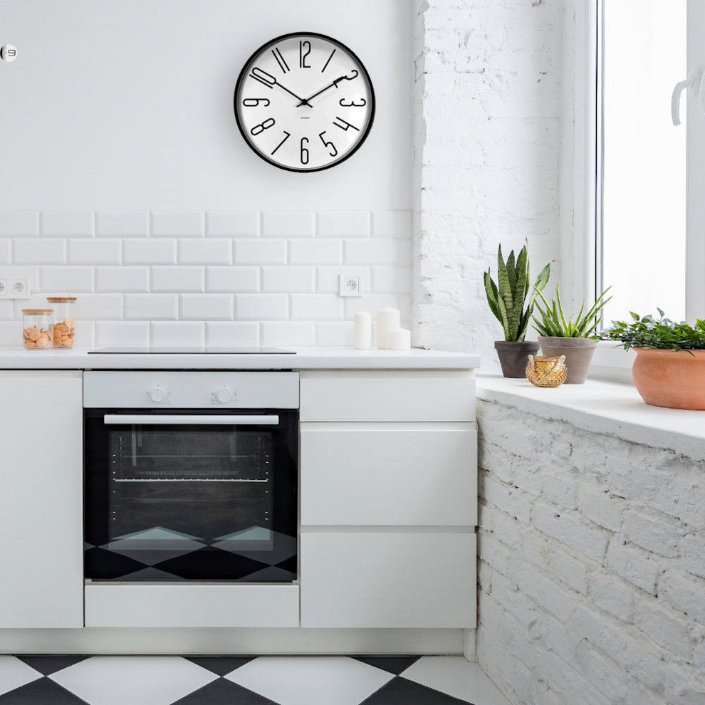 Black and White 12" Silent Wall Clock