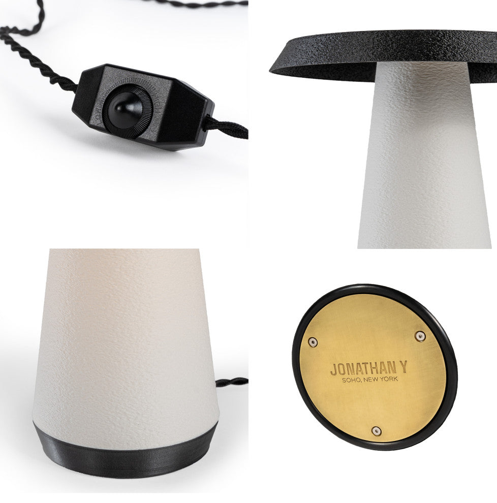 Mid-Century Minimalist Plant-Based PLA 3D Printed Dimmable LED Table Lamp, White