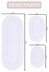 Hampton Crochet Reversible Bath Rug, 3-Piece Set With Runner, White