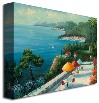 'Cafe on Lake Como' Canvas Art by Rio