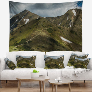 Trekking Patch in Tatra Mountains Landscape Wall Tapestry, 60"x50"