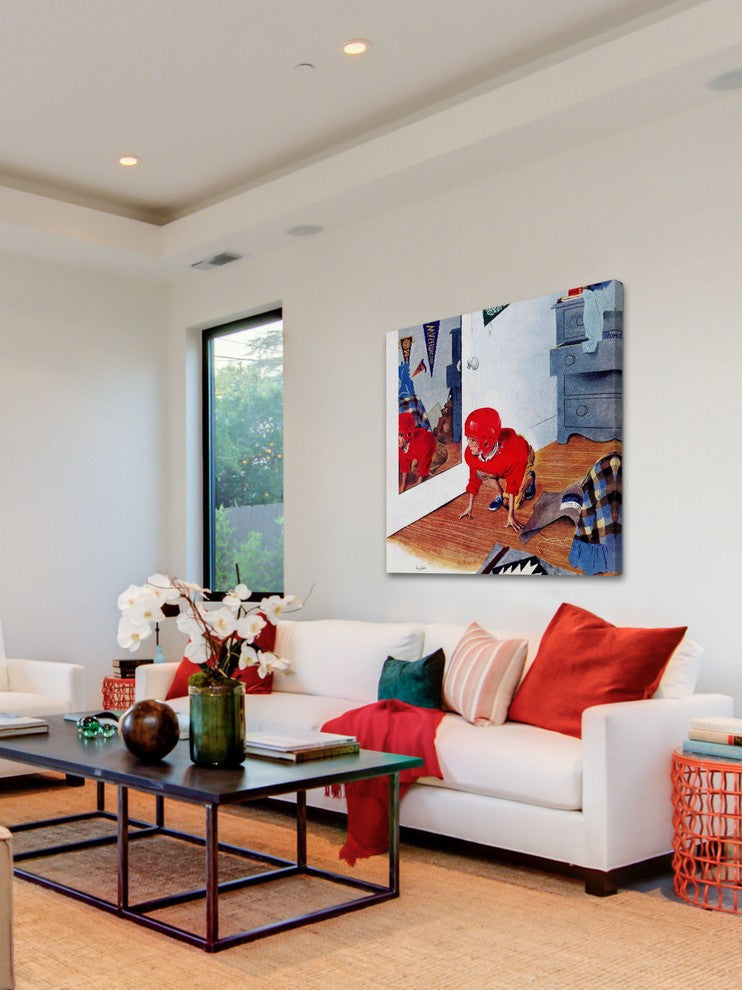 "Home Football" Painting Print on Canvas by George Hughes