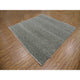 Harbor Gray Organic Undyed Wool Grass Design Square Hand Knotted Rug 8'1"x8'2"