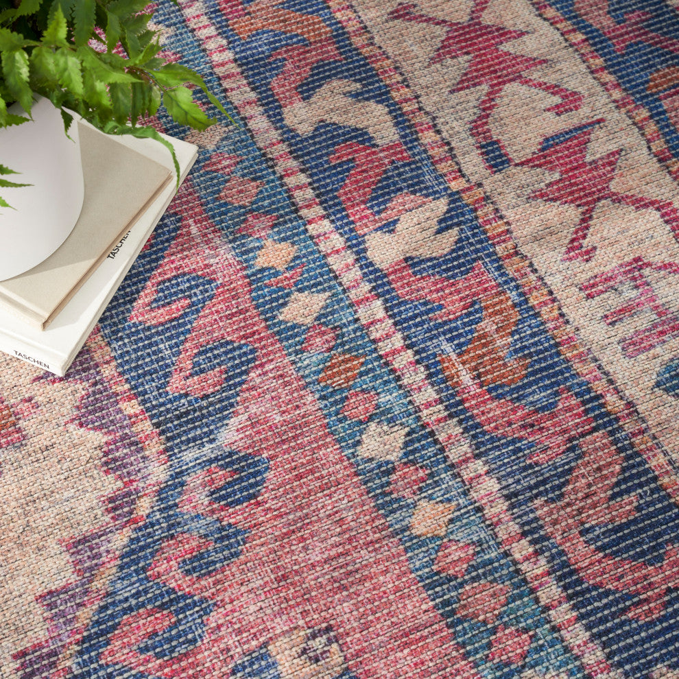 Nicole Curtis Nc Series 1 8' x 10' Red/Navy Machine Washable Area Rugs
