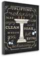 "Bath I - Black And White" By Jennifer Pugh, Giclee Print on Gallery Wrap Canvas