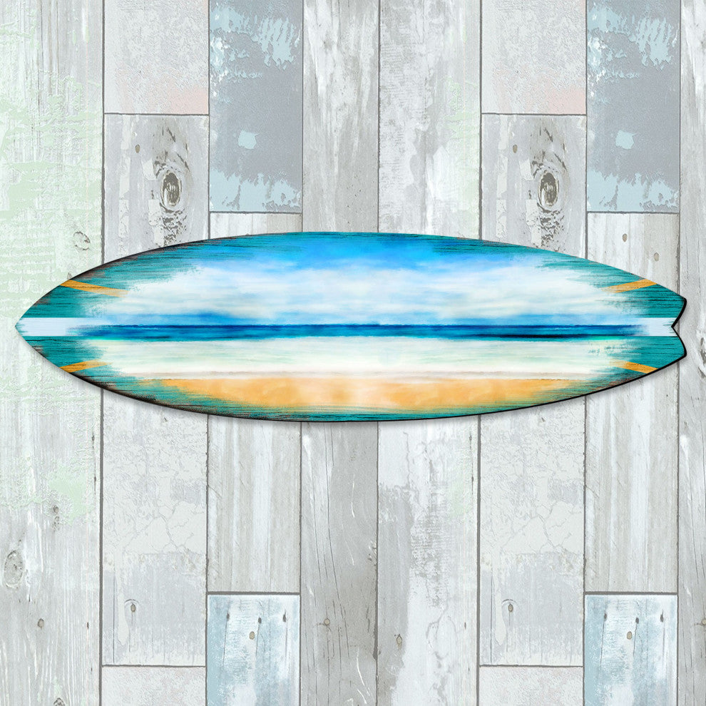 Ocean Surfboard Coastal Door Art, Approximate Size: 24x7