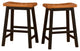 Mia Saddle Wood Counter Stool, Set of 2