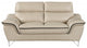 2-Piece Indoor Beige Genuine Leather Five Person Seating Set