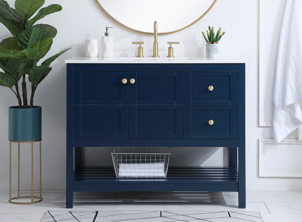 Tucker Blue 42" Single Sink Bathroom Vanity
