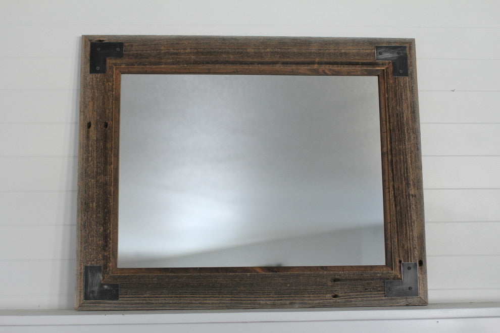 Rustic Bathroom Mirror, Modern Farmhouse Mirror, Ranch Hand Mirror, 30