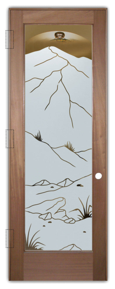Interior Prehung Door or Interior Slab Door - Mountains Foliage - Mahogany -...