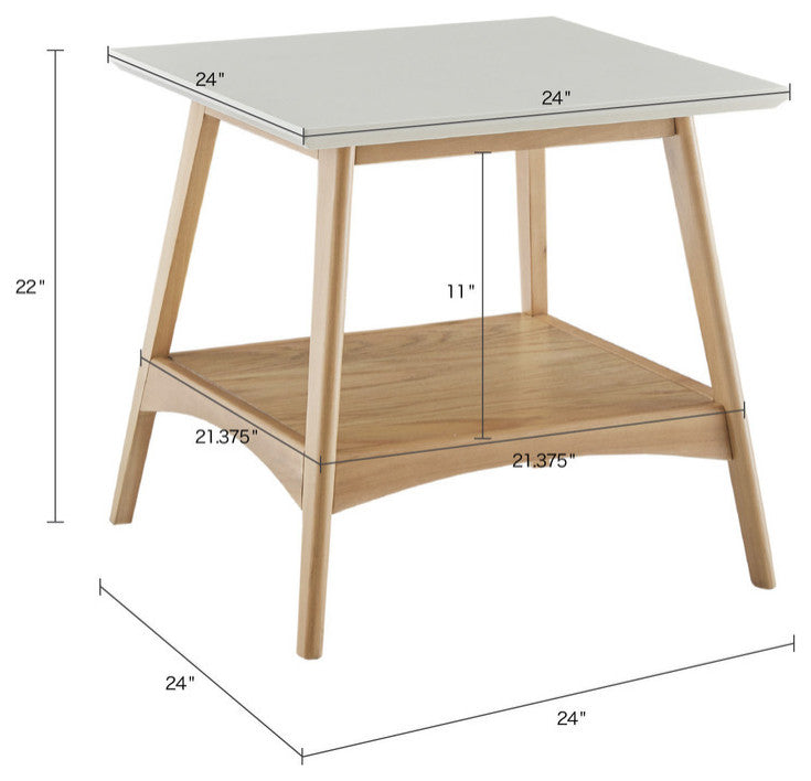 Madison Park Parker Mid-Century Modern Natural Wood End Table, Natural