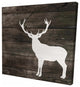 Deer Silhouette on Wood, Fine Art Gallery Wrapped Canvas, 24"x24"