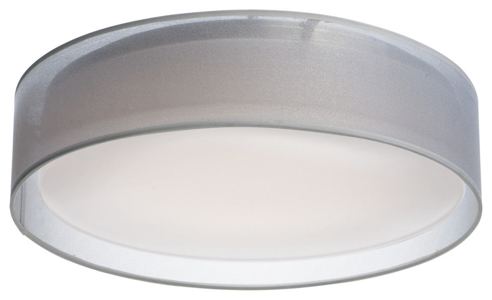 Maxim 10222 Prime 20"W LED Flush Mount Drum Ceiling Fixture - White Organza
