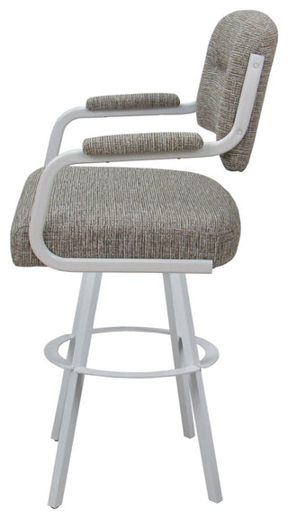 Swivel Metal Bar Stool on Warren Base, Jetty June/White, 26"
