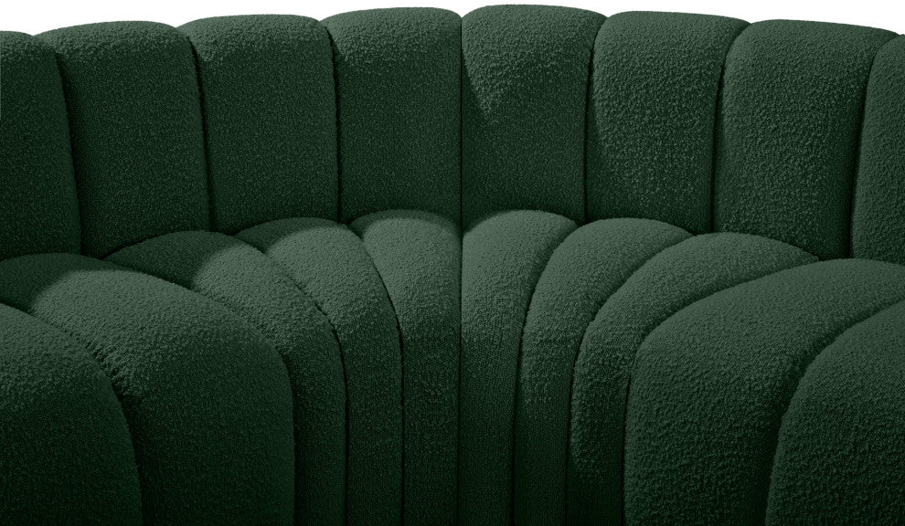 Arc Boucle Fabric Upholstered 8-Pc. U-Shaped Modular Sectional, Green