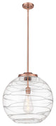 Deco Swirl Pendant, Antique Copper, Clear Deco Swirl, Clear Deco Swirl