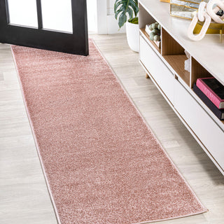 Haze Solid Low-Pile Pink 2 ft. x 12 ft. Runner Rug