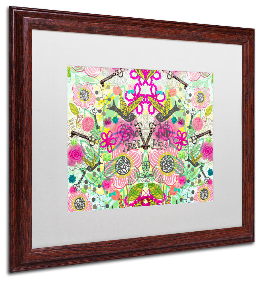 Elizabeth Caldwell 'Wild and Free' Art, Wood Frame, White Mat, 20x16