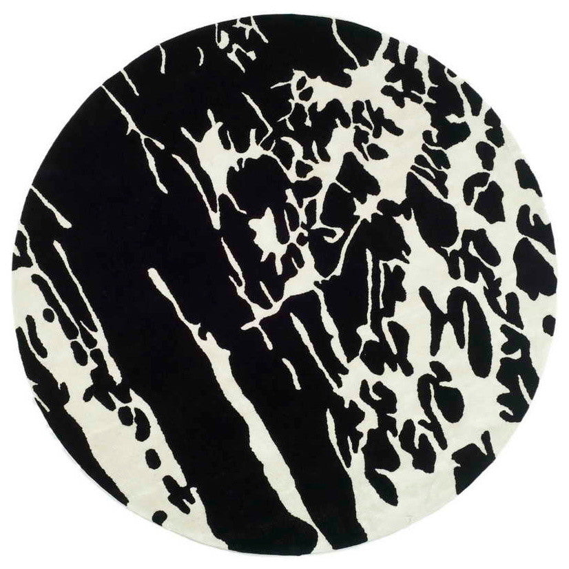Safavieh Soho soh326a Rug, Black/White, 6'0"x6'0" Round