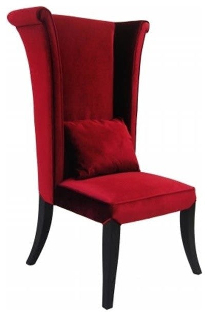 Mad Hatter Dining Chair, Red Rich Velvet