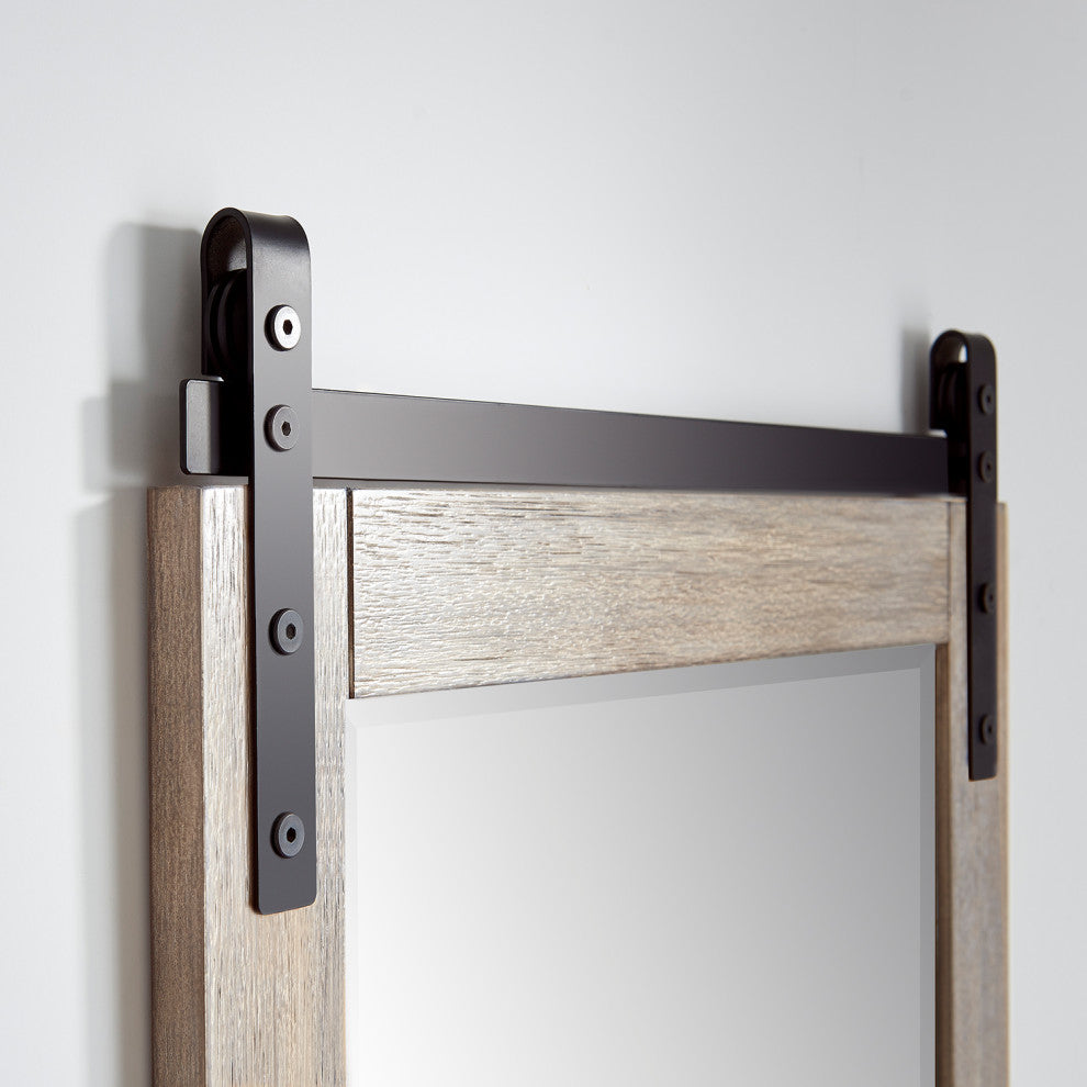 Cortes Rectangular Wall Mount Mirror, Classical Grey, 24"