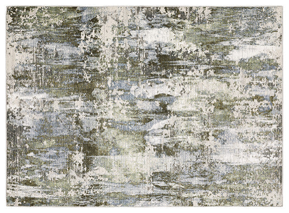 Oriental Weavers Caravan Green and Blue 9'10"x12'10" Indoor Rug