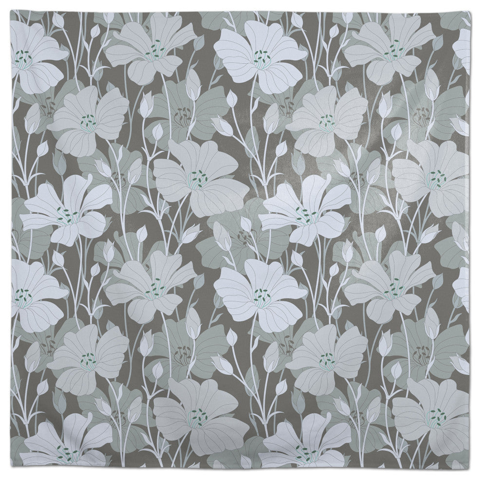 Floral Blooms Gray 2 58x58 Tablecloth
