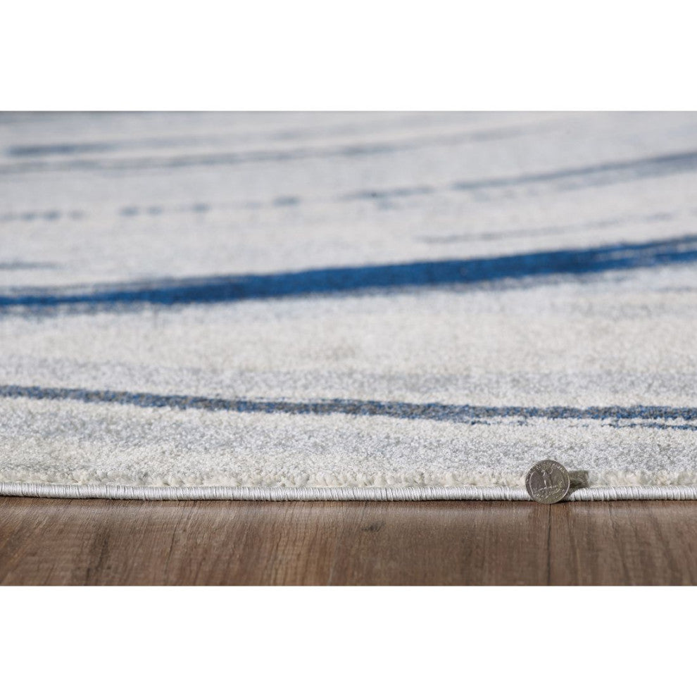 KAS Illusions 6219 Ivory/Blue Elements Area Rug, 9'10"x13'2"