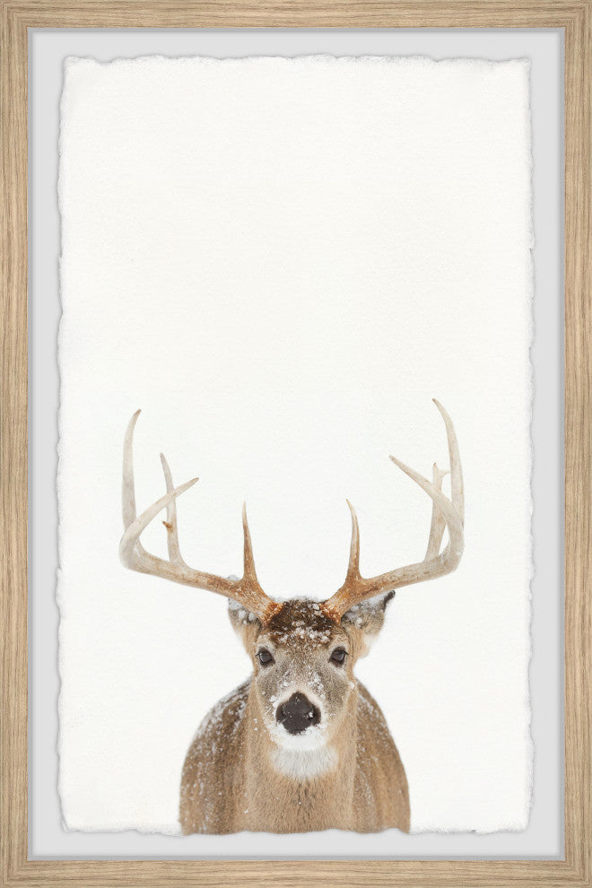 "Winter Deer" Framed Painting Print, 20x30