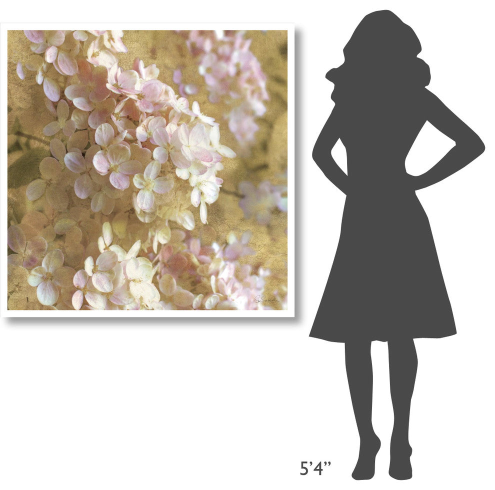 "Gilded Hydrangea I" Digital Paper Print by Sue Schlabach, 42"x42"