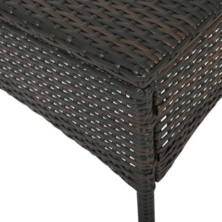 GDF Studio 4-Piece Olivera Outdoor Multi-Brown Wicker Chat With Cushions Set