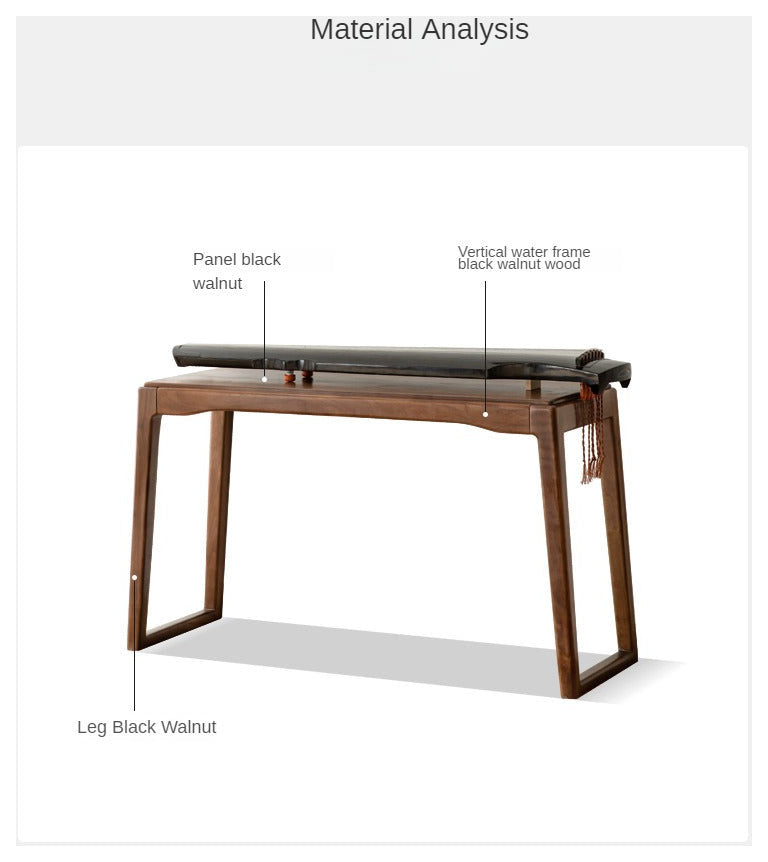 Solid Wood Desk, Rich Dark Walnut / Black  Walnut Table 48"/ Stool