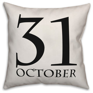 October 31 White 16"x16" Throw Pillow Cover