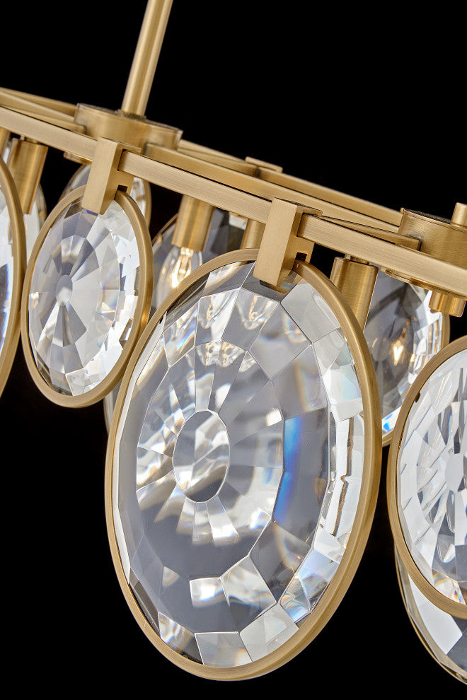 Fredrick Ramond Nala Medium Eight Light Linear, Heritage Brass