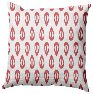 Ikat Tears Decorative Throw Pillow, Red-Orange, 16x16"