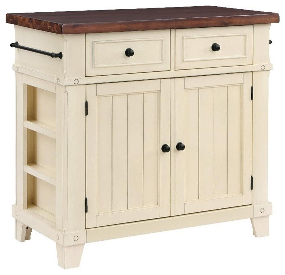 Madison Kitchen Island in White Finish Engineered Wood