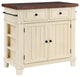 Madison Kitchen Island in White Finish Engineered Wood