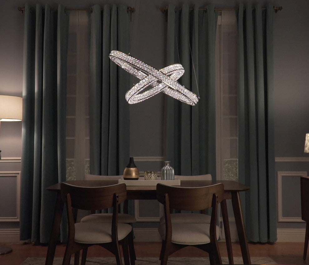 Maxim 39777 Eternity 30" Adjustable Ring LED Crystal Pendant - Polished Chrome