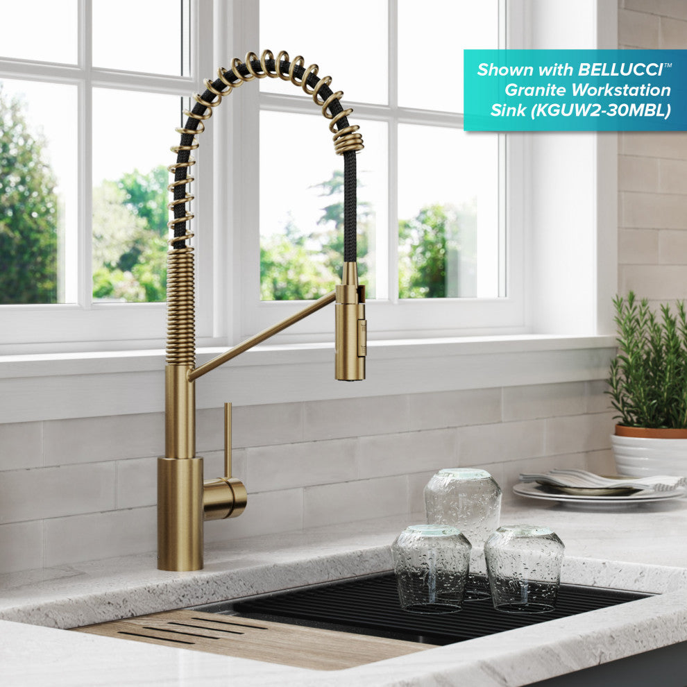 Oletto Commercial Pull-Down 1-Hole Kitchen Faucet, SFACB