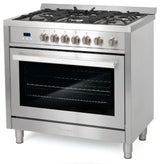 Cosmo Gas Range Pro Style Modern Stainless Steel Convection Oven