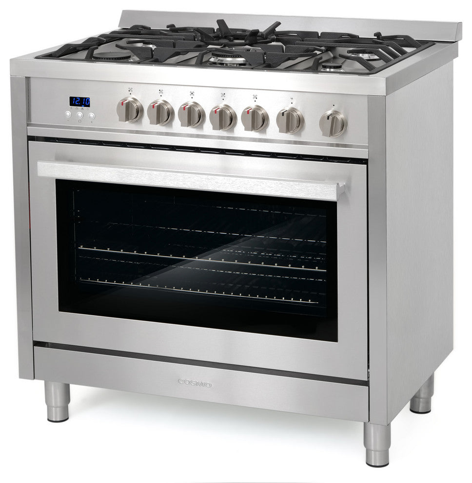 Cosmo Gas Range Pro Style Modern Stainless Steel Convection Oven