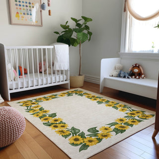 Addison Premium Washable Mayfield AMF172 beige 5' x 7'6" Rug