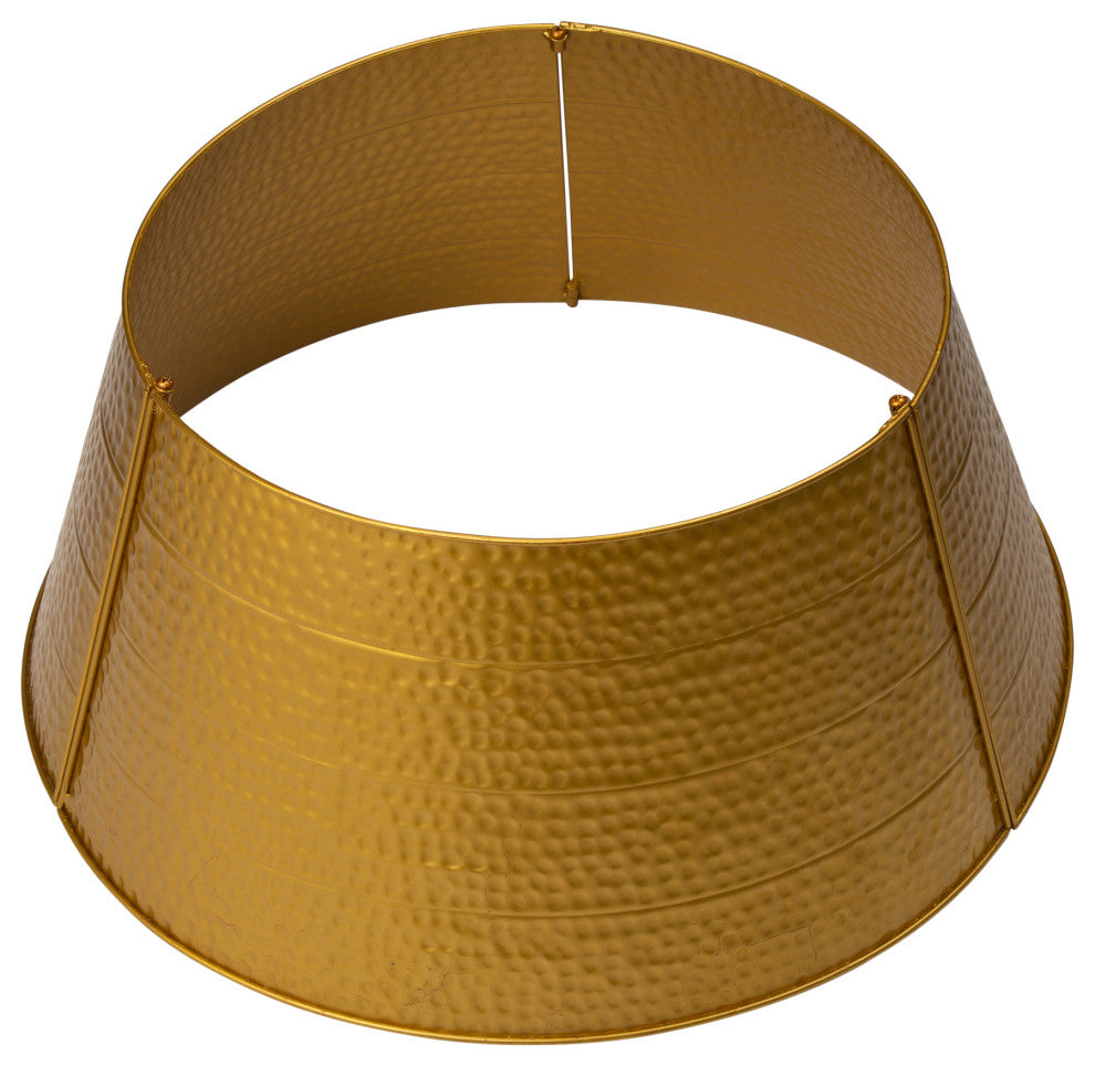 26"D Golden Hammered Metal Tree Collar