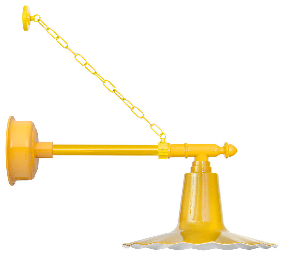 16" Iris LED Gooseneck Light With Victorian Arm With Chain, Yellow