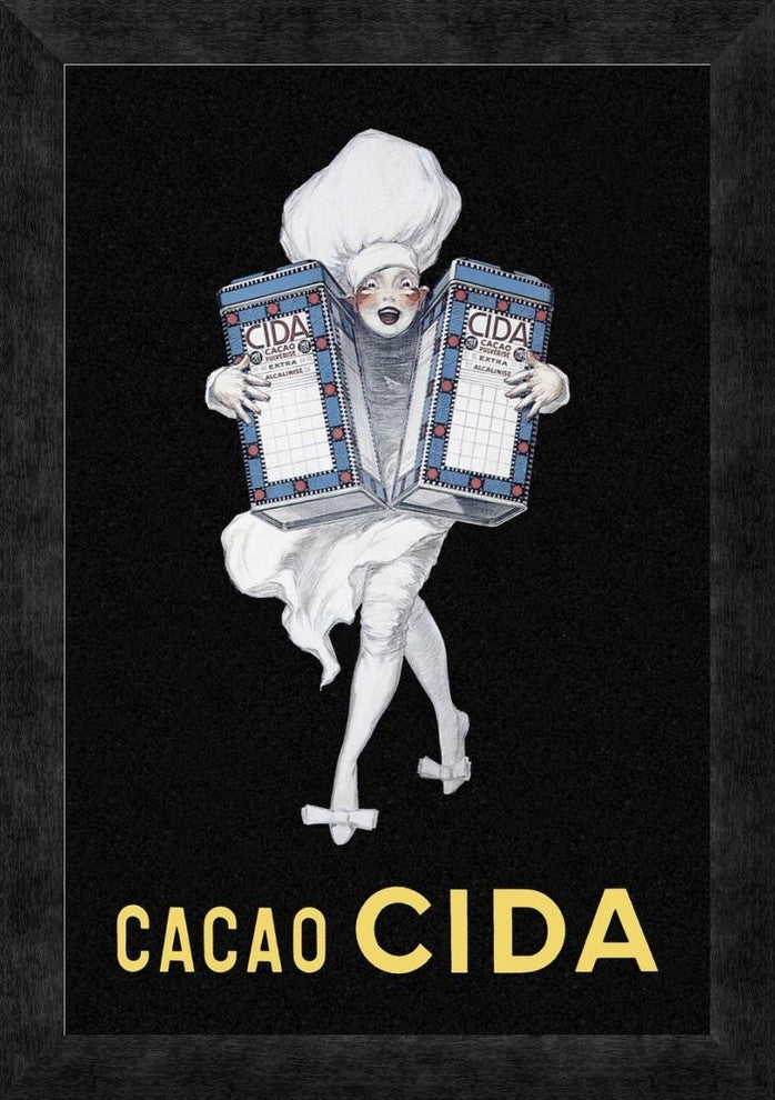 "Cooks: Cacao Cida" Framed Canvas Giclee by Advertisement, 14"x20"