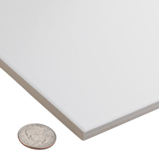 Textile Basic White Encaustic Porcelain Floor and Wall Tile, Plain