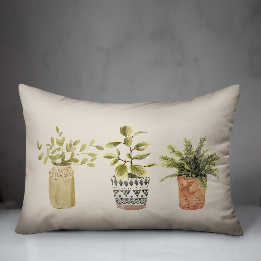 Potted Plants In A Row 14x20 Spun Poly Pillow