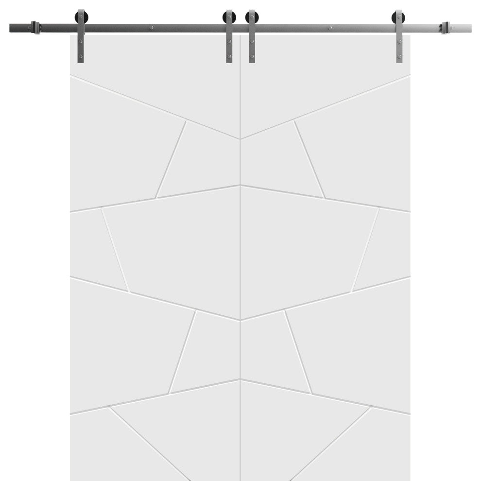 Double Barn Door 72 x 84 | Planum 0990 Painted White | 13FT